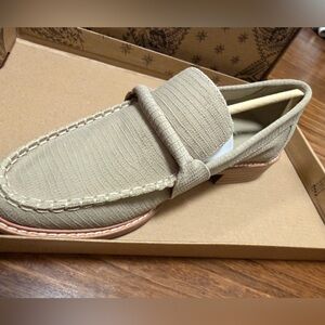 Free People Beige Textured Loafers